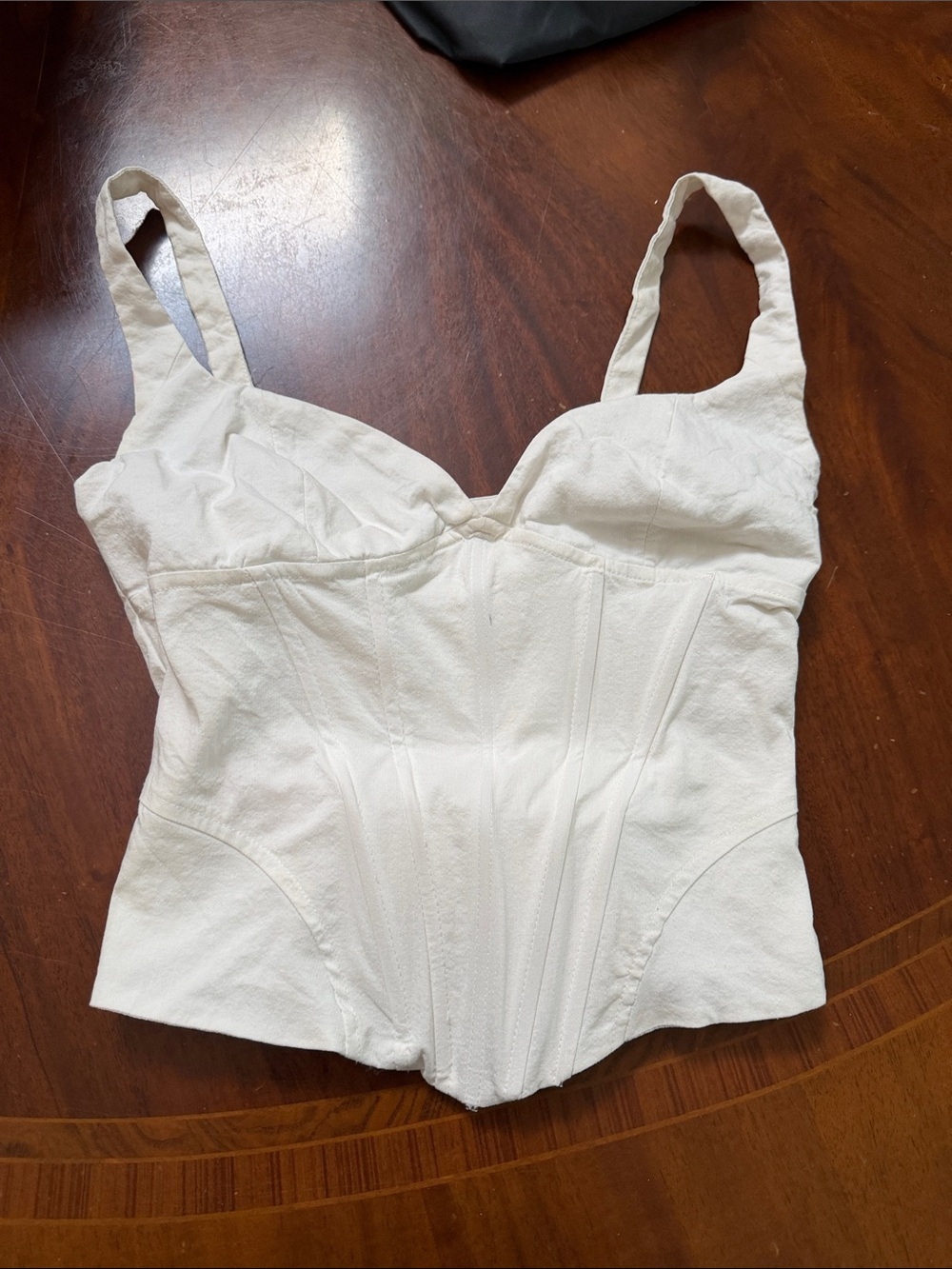 Zara White Corset-Style Bustier Top